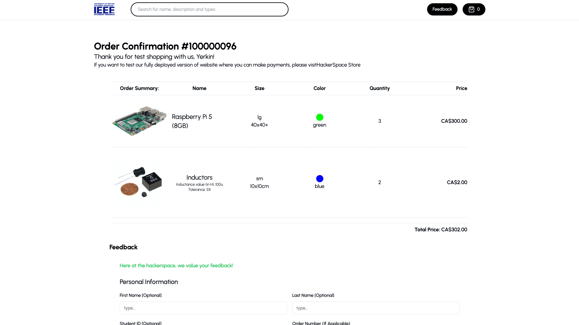 #4: Order Confirmation
